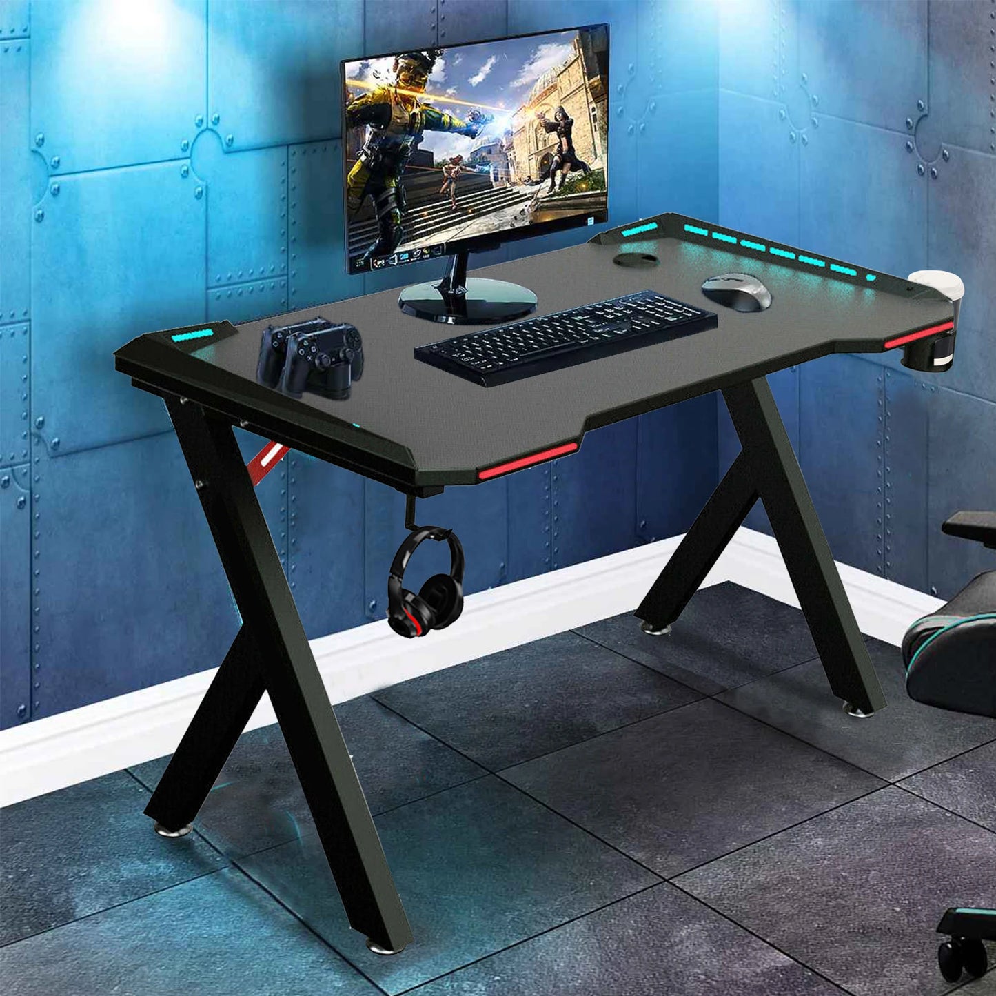 Gaming Desk with RGB LED Lights