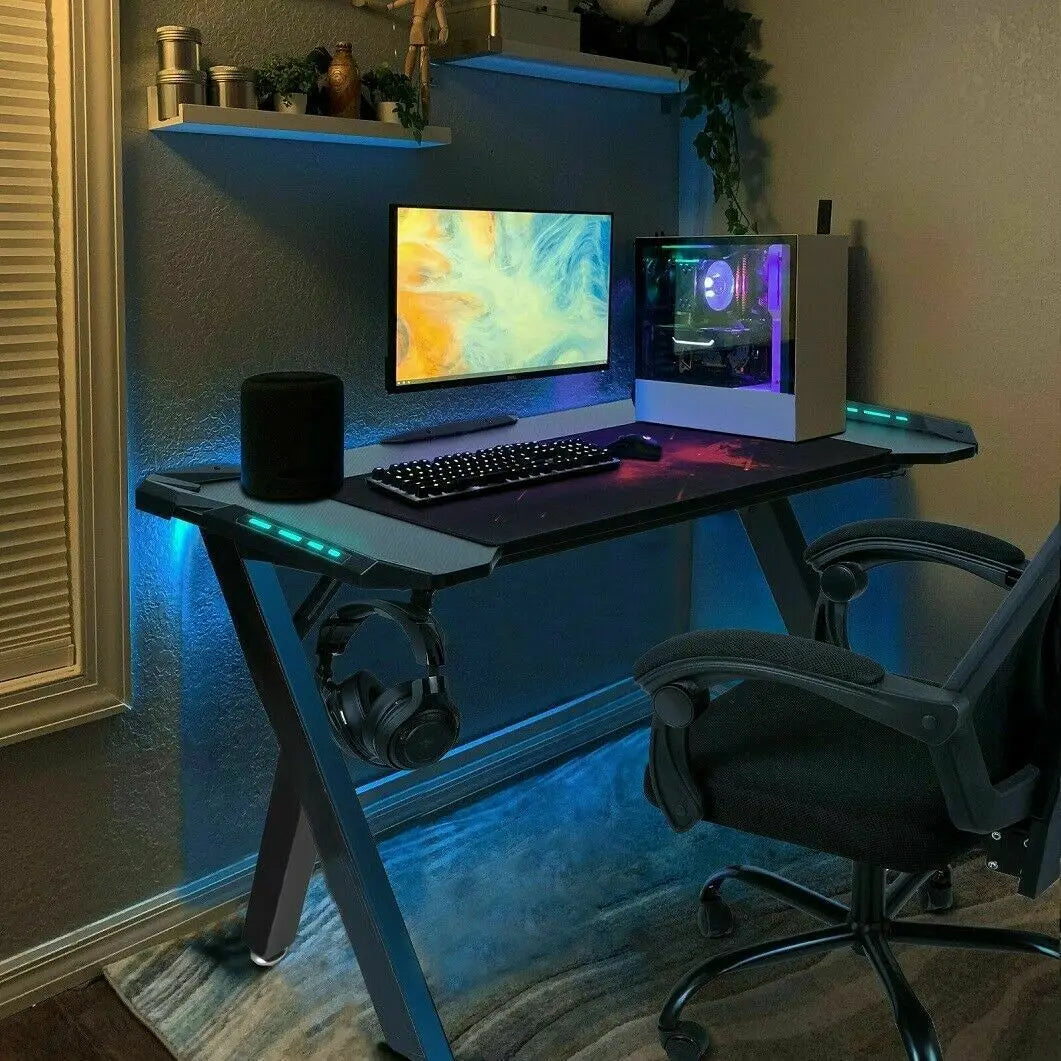 Gaming Desk with RGB LED Lights