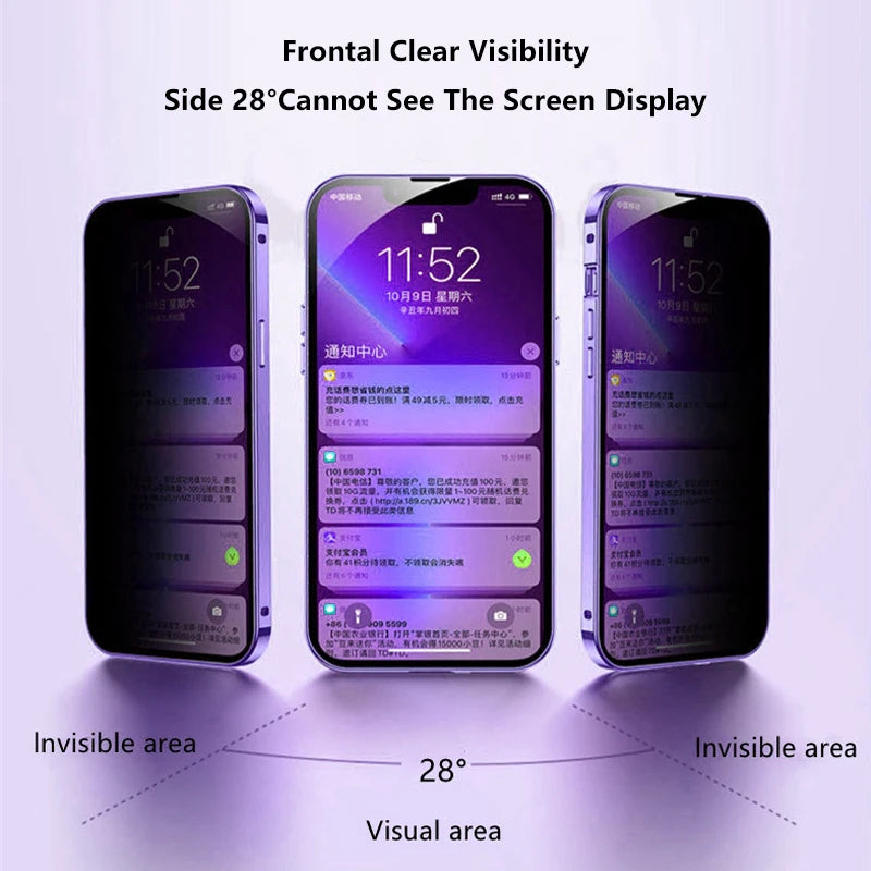 Double Glass Anti-Peep Privacy Magnetic Adsorption Case For iPhone