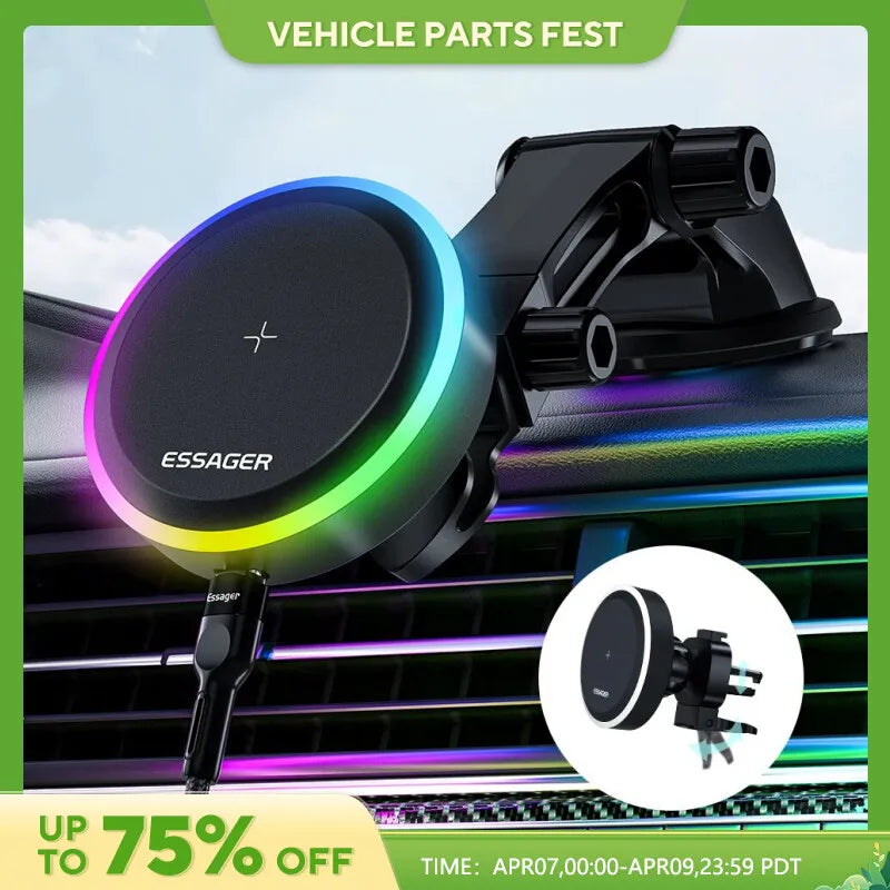 Essager RGB Magnetic Car Phone Charger