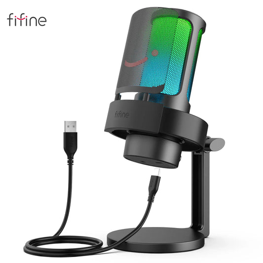 FIFINE USB Microphone for Recording and Streaming on PC and Mac