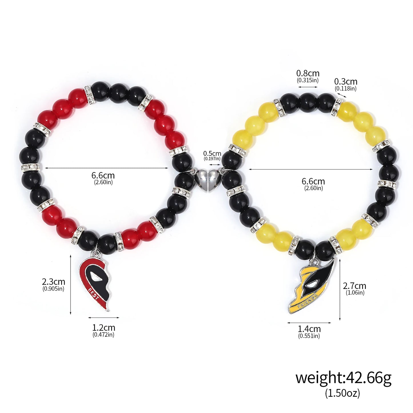 Deadpool and Wolverine Friendship Bracelets